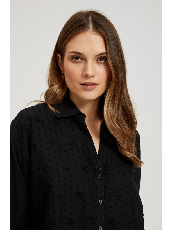 Moodo Crna oversize košulja na gumbe Moodo