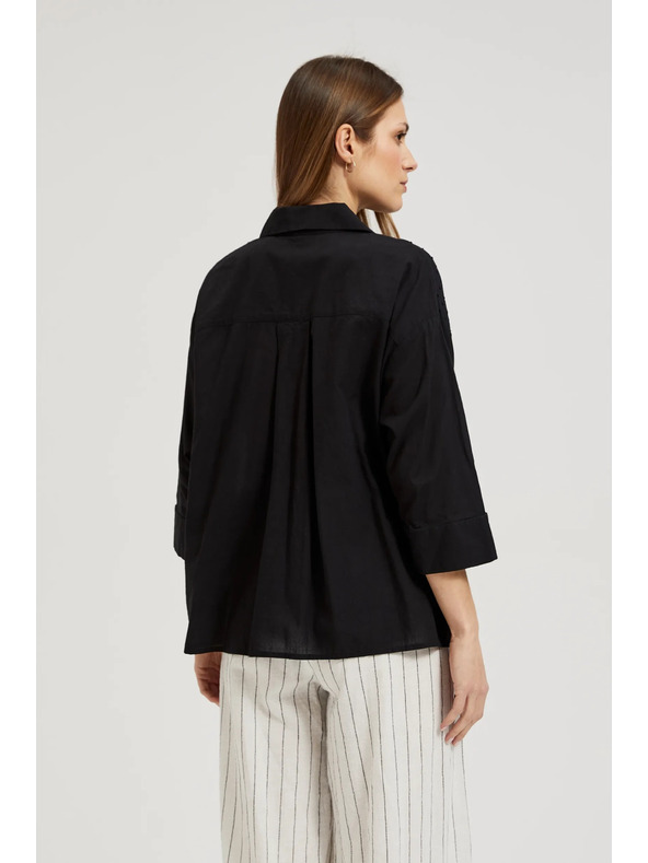 Moodo Crna oversize košulja na gumbe Moodo