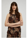 Moodo Crna košulja s tropskim uzorkom i vezanim izrezom Moodo