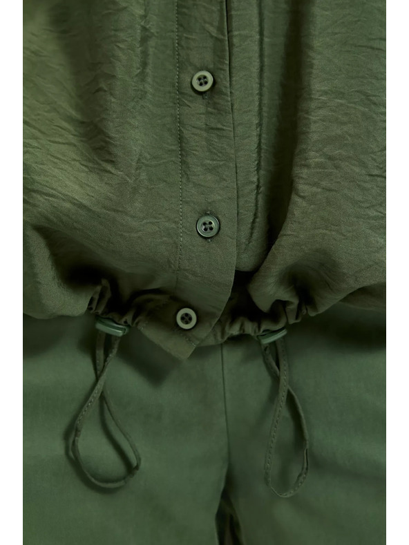 Moodo Khaki košulja s džepovima i zavrnenim rukavima Moodo