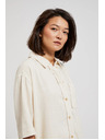 Moodo Lanena košulja s džepićem bež Moodo