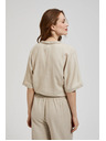 Moodo Lanena košulja s vezivanjem bež Moodo