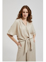 Moodo Lanena košulja s vezivanjem bež Moodo