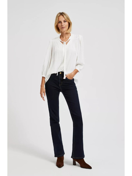 Moodo Bijela košulja Moodo zapinjača na gumbe s vezanim izrezom