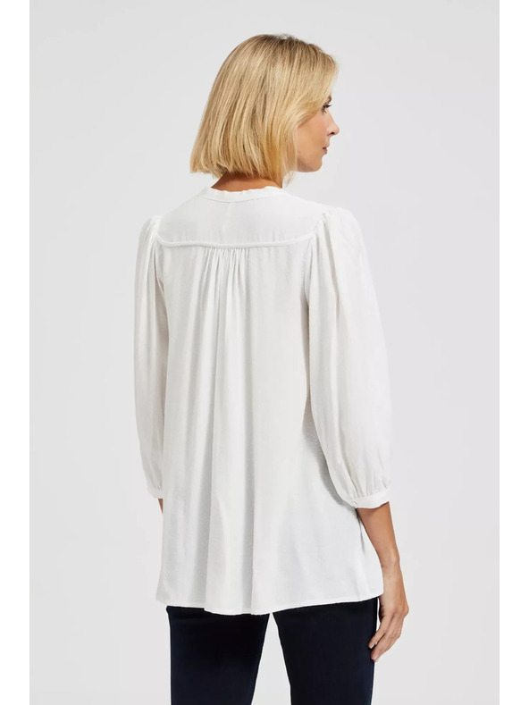 Moodo Bijela košulja Moodo zapinjača na gumbe s vezanim izrezom