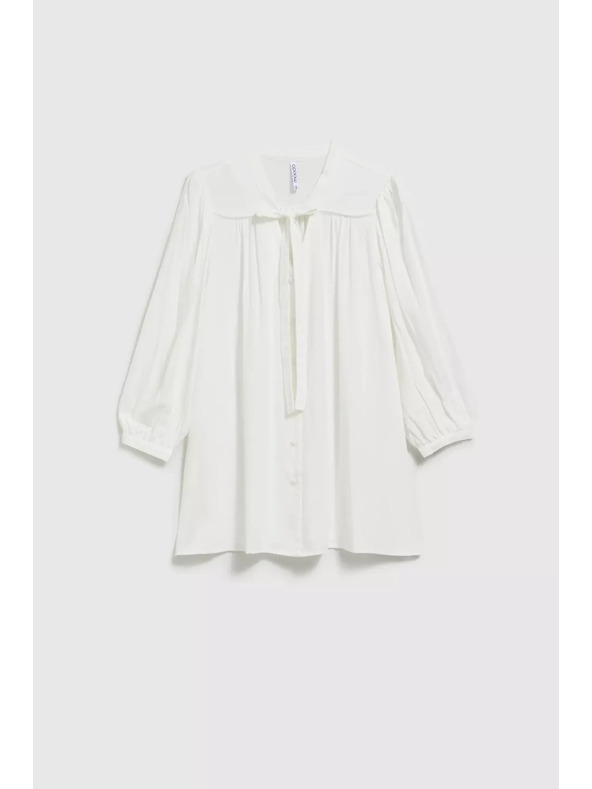 Moodo Bijela košulja Moodo zapinjača na gumbe s vezanim izrezom