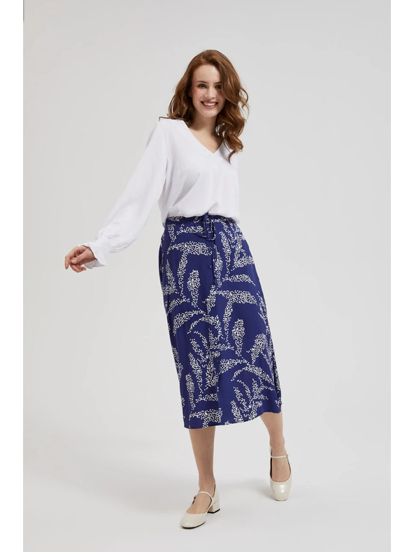 Moodo Viskozna košulja s V-izrezom i napuhanim rukavima bijela Moodo