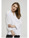 Moodo Bijela oversize košulja s V-izrezom Moodo
