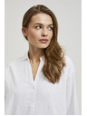 Moodo Bijela oversize košulja s V-izrezom Moodo