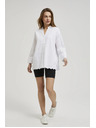 Moodo Bijela oversize košulja s V-izrezom Moodo
