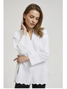 Moodo Bijela oversize košulja s V-izrezom Moodo