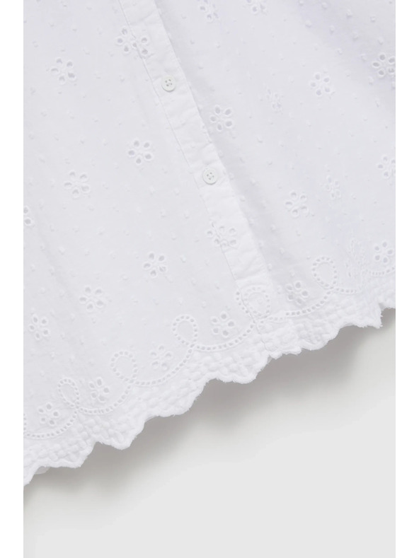 Moodo Bijela oversize košulja s V-izrezom Moodo