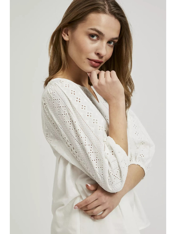 Moodo Bijela bluza s 3/4 rukavima Moodo
