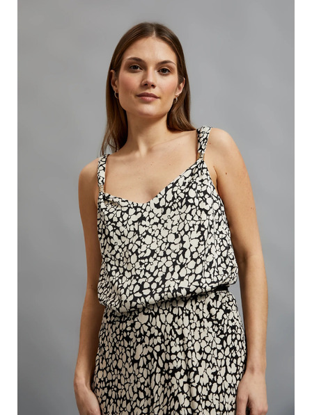 Moodo Uzorovana košulja na bretele bež Moodo