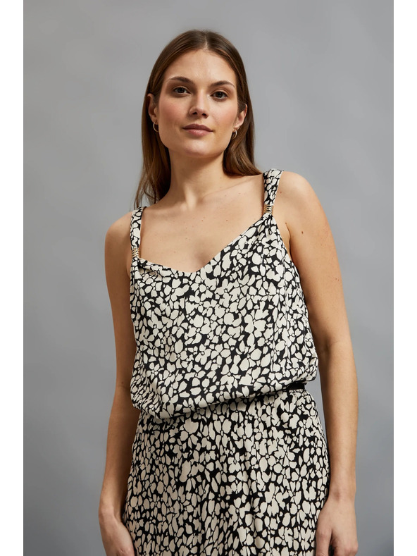 Moodo Uzorovana košulja na bretele bež Moodo