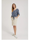 Moodo Plava cvjetna košulja s vezivanjem Moodo