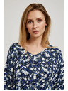 Moodo Plava cvjetna košulja s vezivanjem Moodo