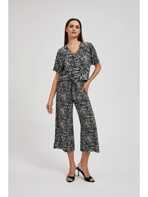 Moodo Viskozna košulja s uzorkom crna Moodo