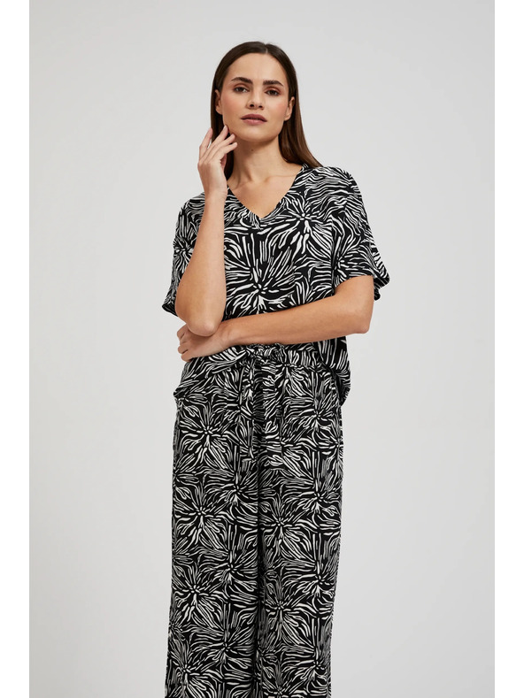 Moodo Viskozna košulja s uzorkom crna Moodo