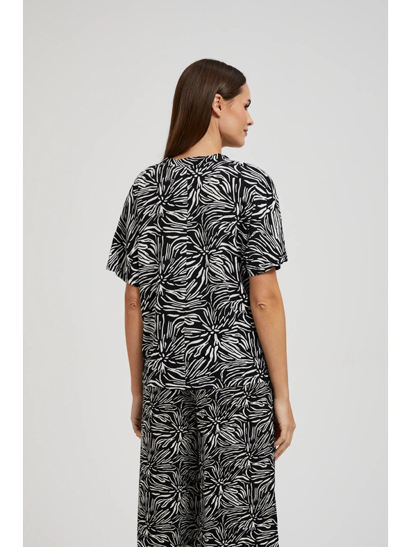 Moodo Viskozna košulja s uzorkom crna Moodo