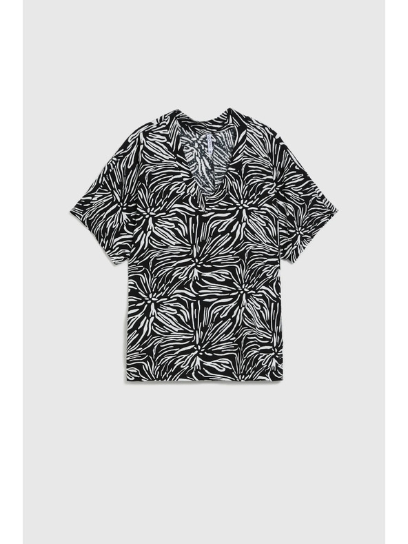 Moodo Viskozna košulja s uzorkom crna Moodo