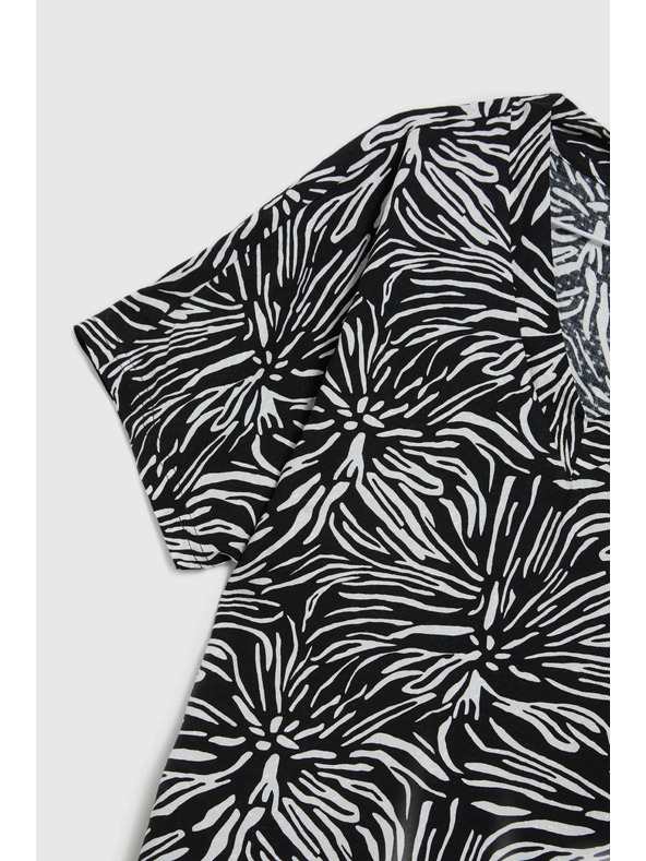 Moodo Viskozna košulja s uzorkom crna Moodo