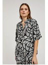 Moodo Viskozna košulja crno-bijela Moodo