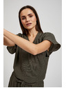 Moodo Košulja s V-izrezom i kratkim rukavima maslinasta Moodo