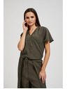 Moodo Košulja s V-izrezom i kratkim rukavima maslinasta Moodo