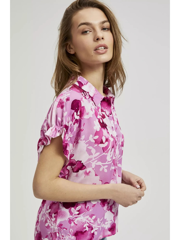 Moodo Ružičasta košulja s cvjetnim uzorkom Moodo