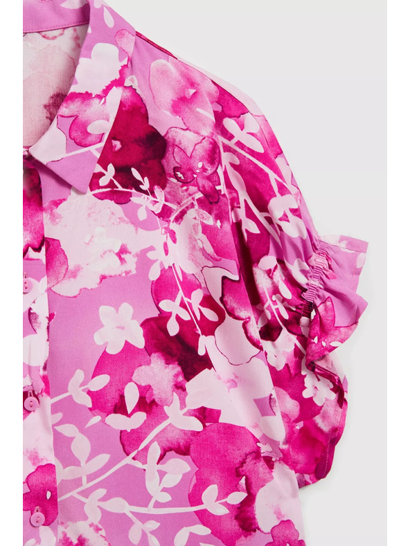 Moodo Ružičasta košulja s cvjetnim uzorkom Moodo