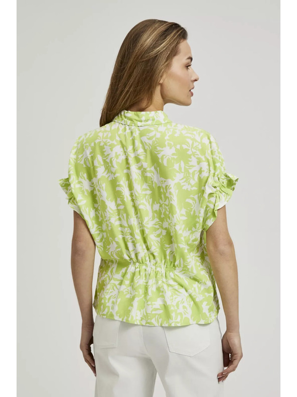 Moodo Zelena košulja s naboranim rukavom Moodo