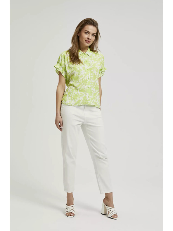 Moodo Zelena košulja s naboranim rukavom Moodo