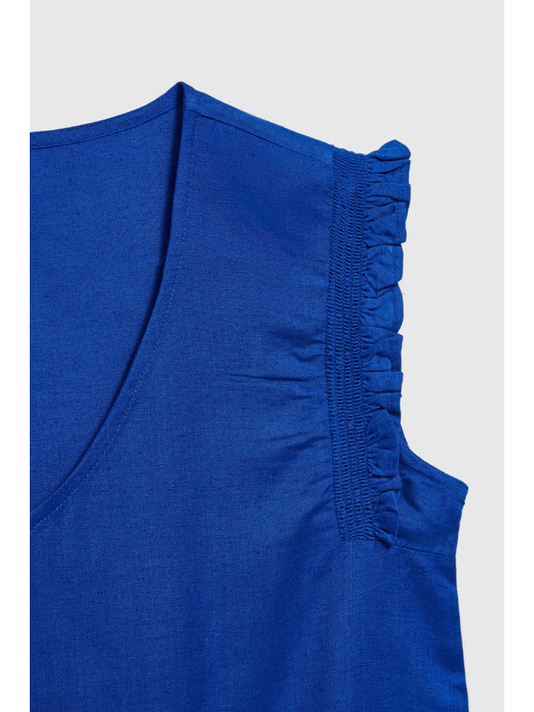 Moodo Plava košulja s volanima na ramenima Moodo