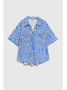 Moodo Plava prugasta košulja na gumbe s džepovima Moodo