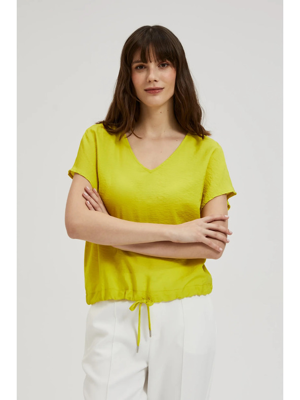 Moodo Košulja s V-izrezom i vezivanjem u struku limeta Moodo