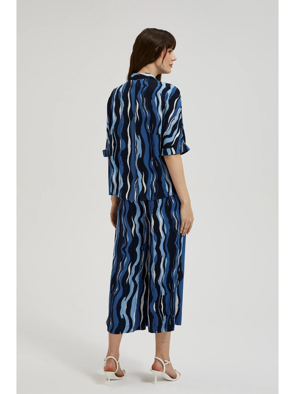 Moodo Košulja s uzorkom i kratkim rukavima plava Moodo