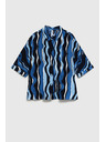 Moodo Košulja s uzorkom i kratkim rukavima plava Moodo