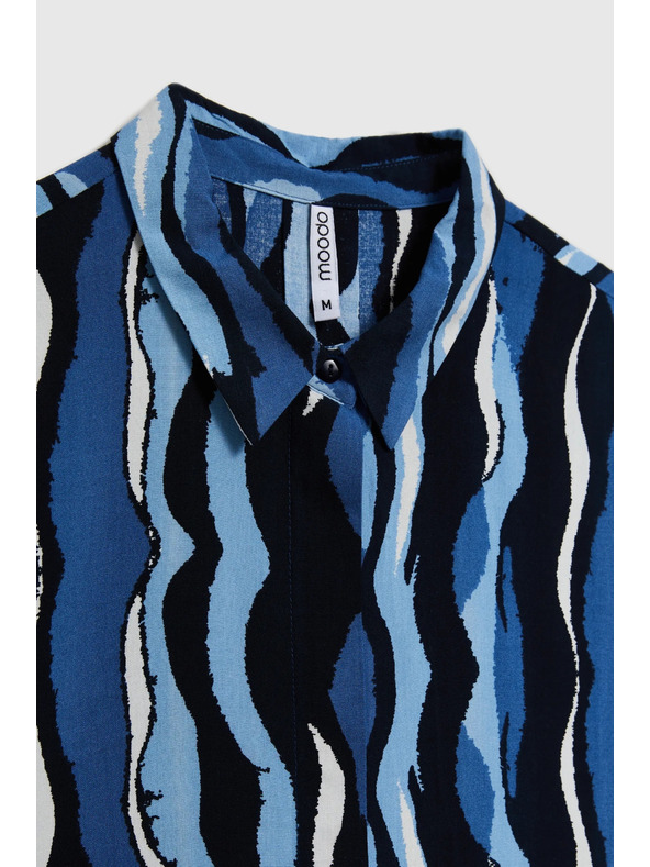 Moodo Košulja s uzorkom i kratkim rukavima plava Moodo