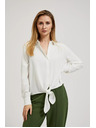 Moodo Košulja s dugim rukavima i vezivanjem bijela Moodo