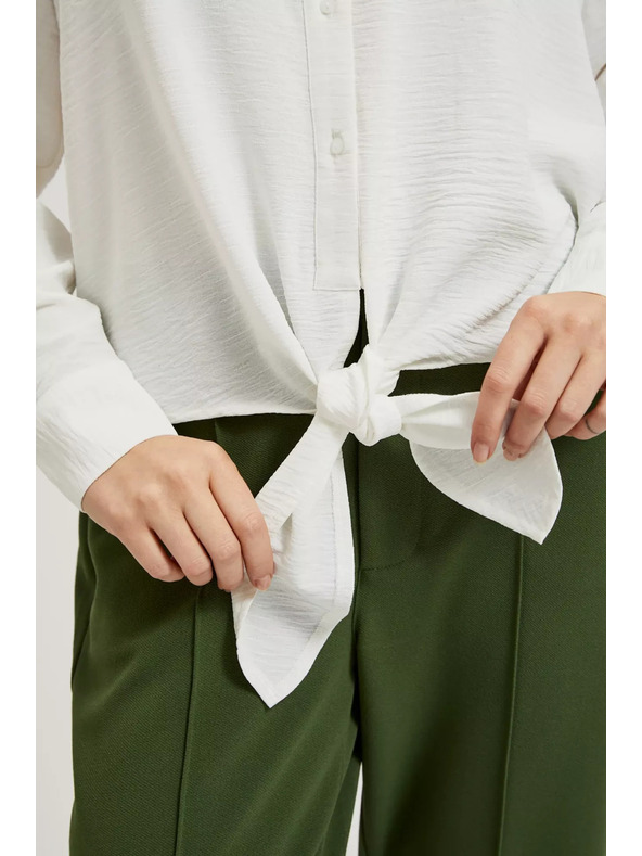 Moodo Košulja s dugim rukavima i vezivanjem bijela Moodo