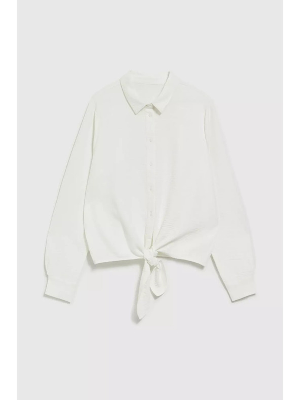 Moodo Košulja s dugim rukavima i vezivanjem bijela Moodo