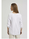 Moodo Košulja s V-izrezom i zarolanih rukava bijela Moodo