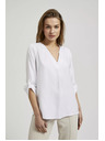 Moodo Košulja s V-izrezom i zarolanih rukava bijela Moodo