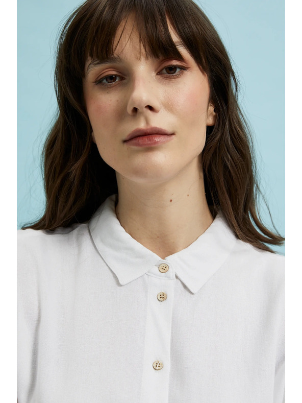 Moodo Bijela košulja s kratkim i širokim rukavima Moodo