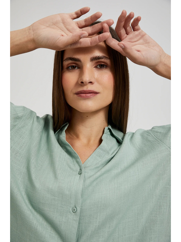 Moodo Lanena košulja maslinasta Moodo