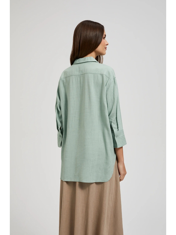 Moodo Lanena košulja maslinasta Moodo