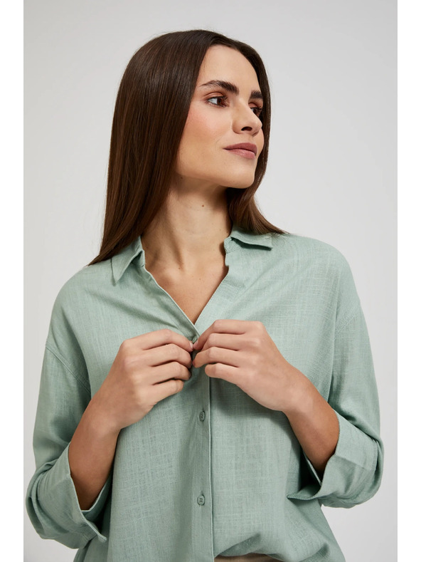 Moodo Lanena košulja maslinasta Moodo