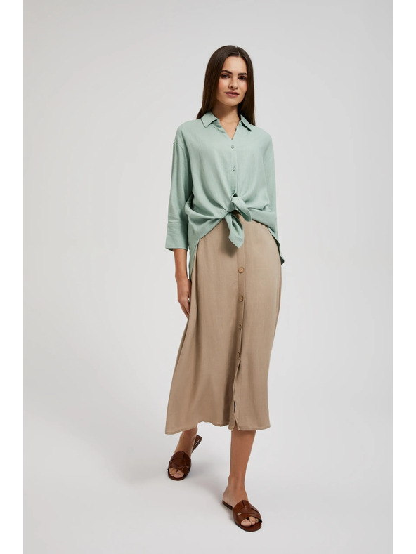 Moodo Lanena košulja maslinasta Moodo