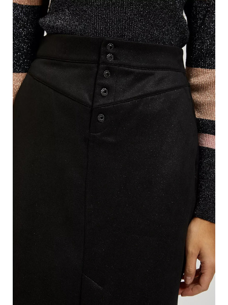 Moodo Pencil suknja s dekorativnim gumbima crna Moodo